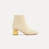 forte_forte ankle boots with gold–tone heel ivory^ Shoes