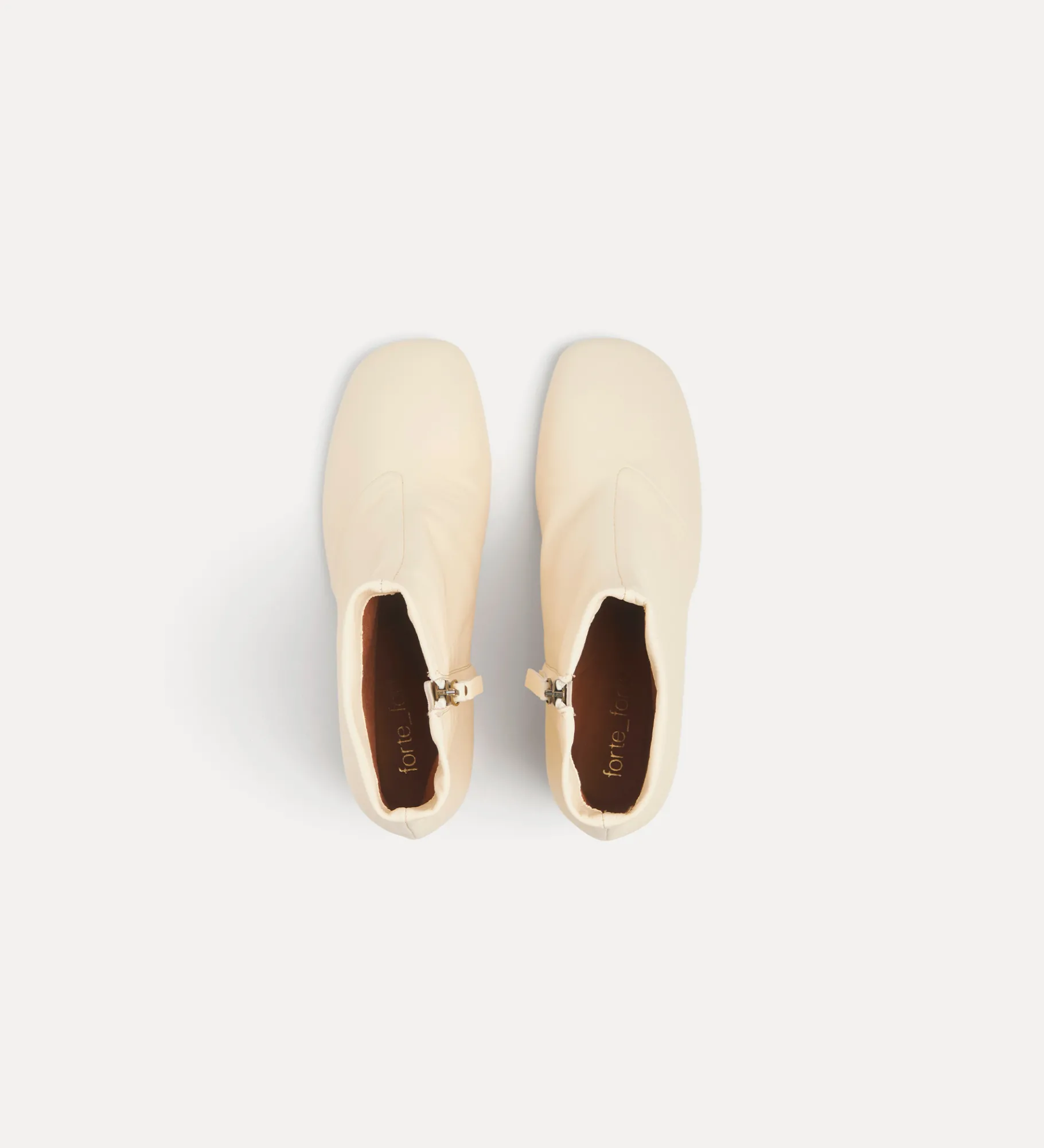 forte_forte ankle boots with gold–tone heel ivory^ Shoes