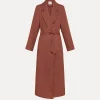 forte_forte belted coat in linen canvas cacao^ Coats