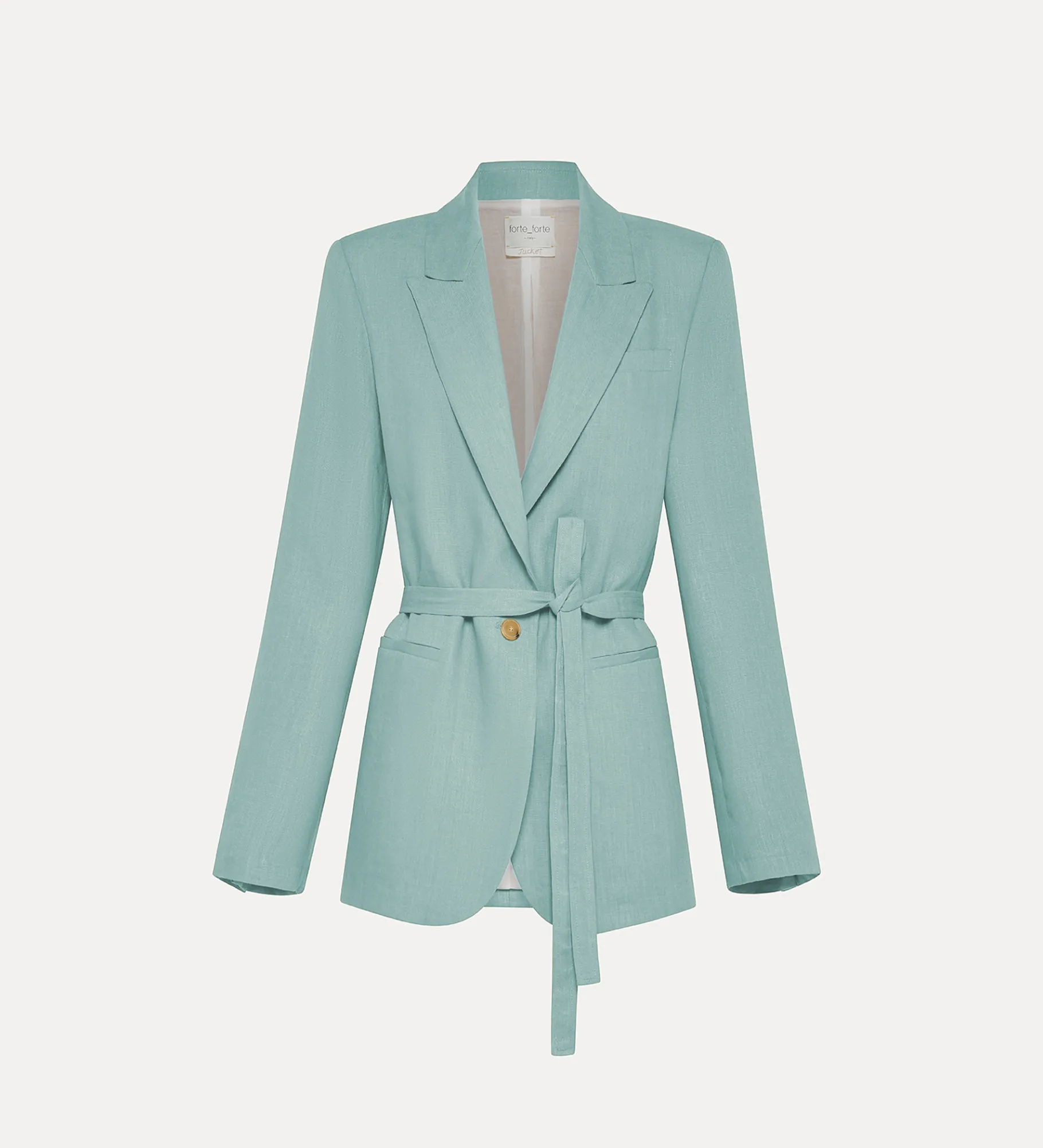 forte_forte belted jacket in linen acqua^ Jackets
