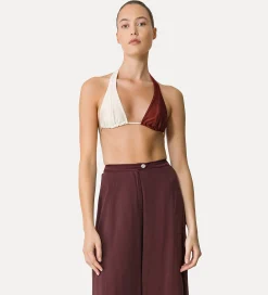 forte_forte bikini top in colour–block jersey cacao^ Beachwear And Lingerie