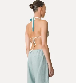 forte_forte bikini top in colour–block jersey acqua^ Beachwear And Lingerie
