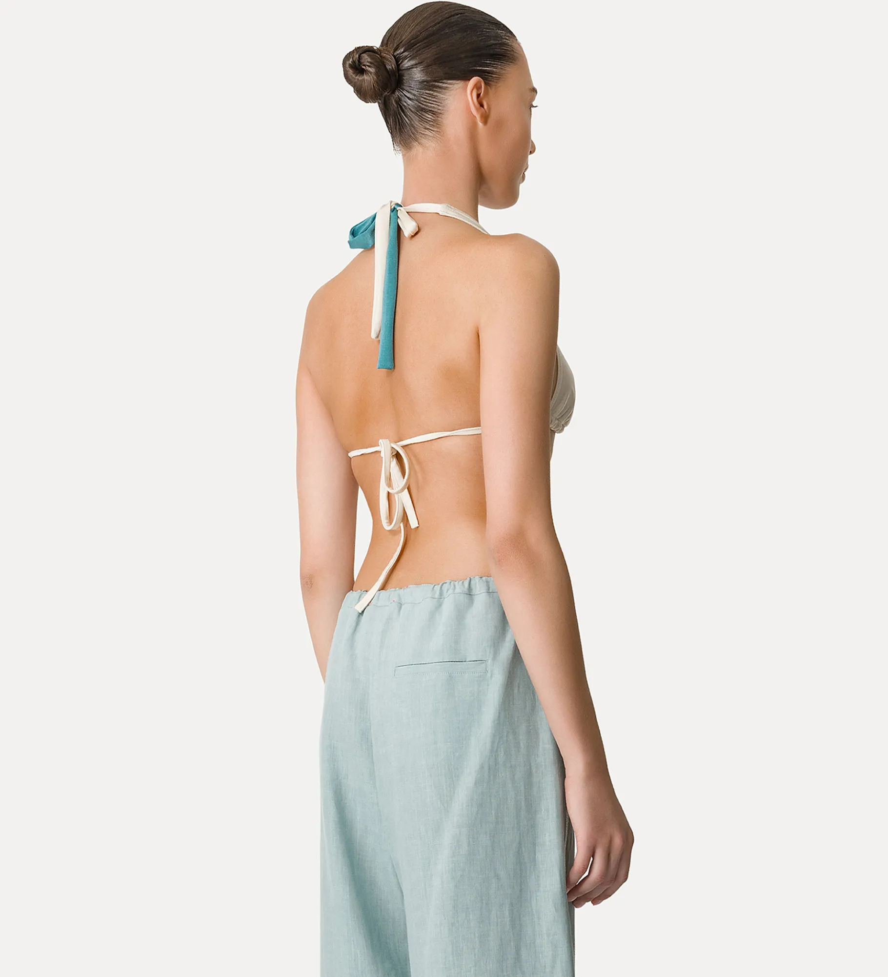 forte_forte bikini top in colour–block jersey acqua^ Beachwear And Lingerie