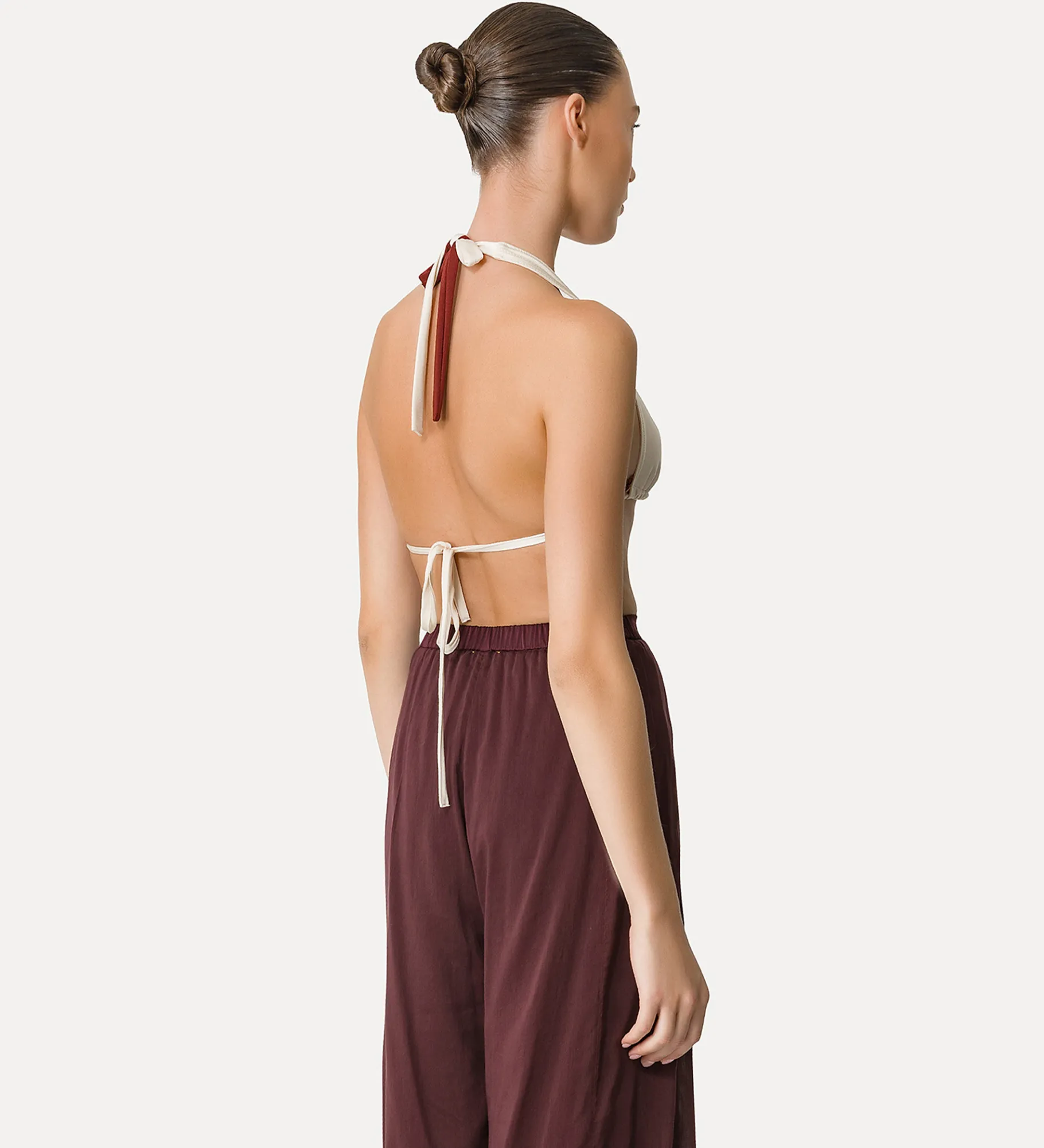 forte_forte bikini top in colour–block jersey cacao^ Beachwear And Lingerie