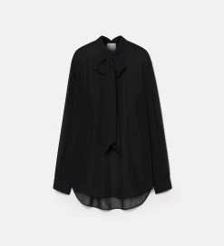 forte_forte blouse with bow in silk georgette nero^ Shirts