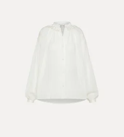 forte_forte bohemian shirt with fringed detailing bianco^ Shirts
