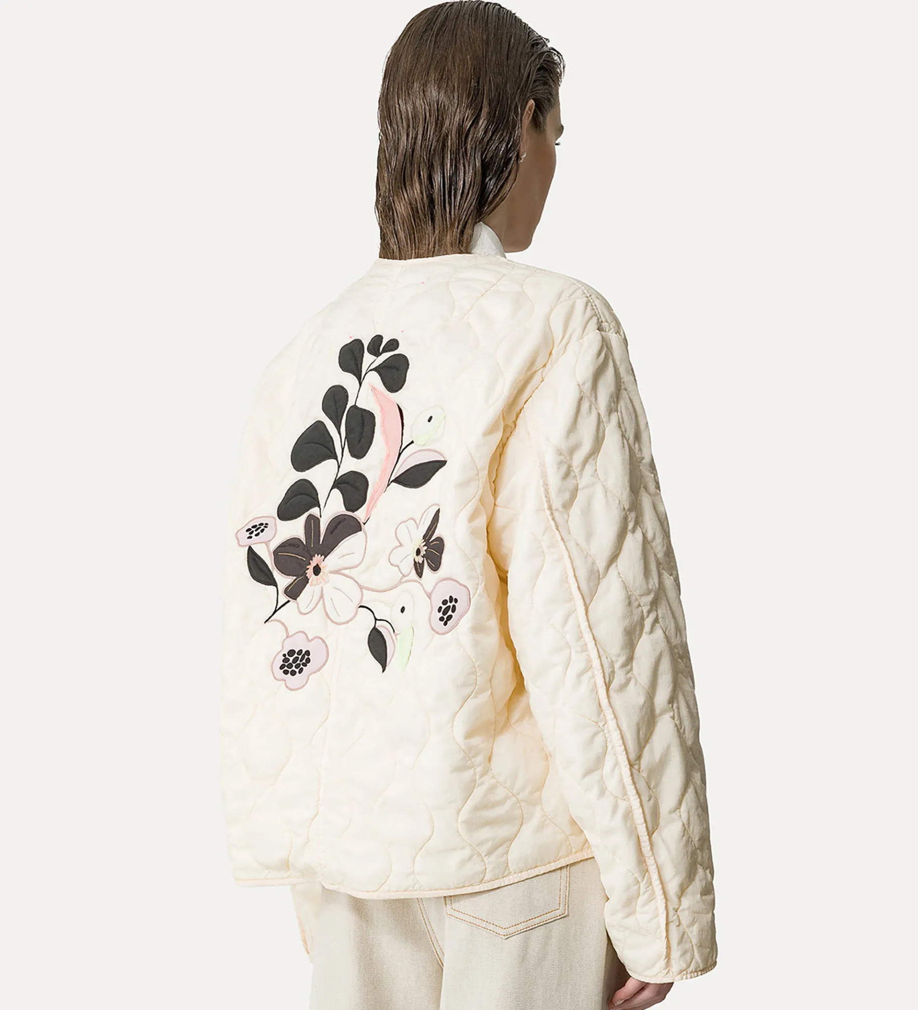 forte_forte bomber jacket with embroidered detailing ivory^ Coats