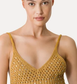 forte_forte bralette in cotton with crystal embellishment terra^ Knitwear | Tops