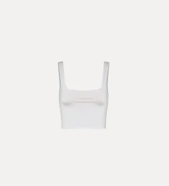 forte_forte bralette in shiny jersey bianco^ Beachwear And Lingerie | Tops