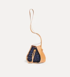 forte_forte bucket bag in leather and crochetwork nuit^ Bags And Belts