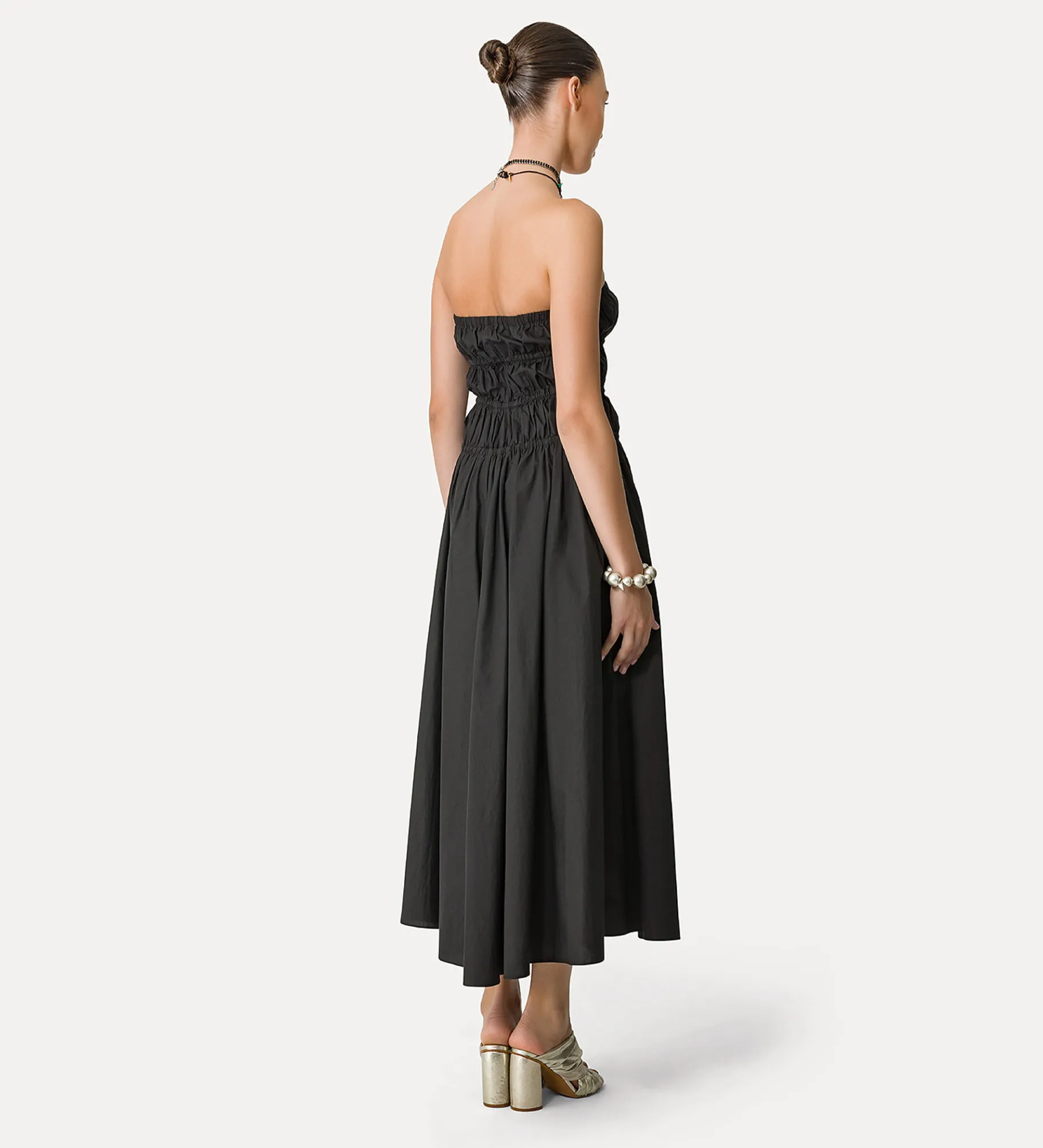 forte_forte bustier dress in poplin nero^ Dresses