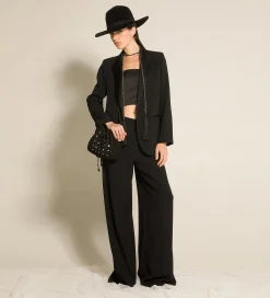 forte_forte bustier with sash in contemporary duchesse nero^ Tops