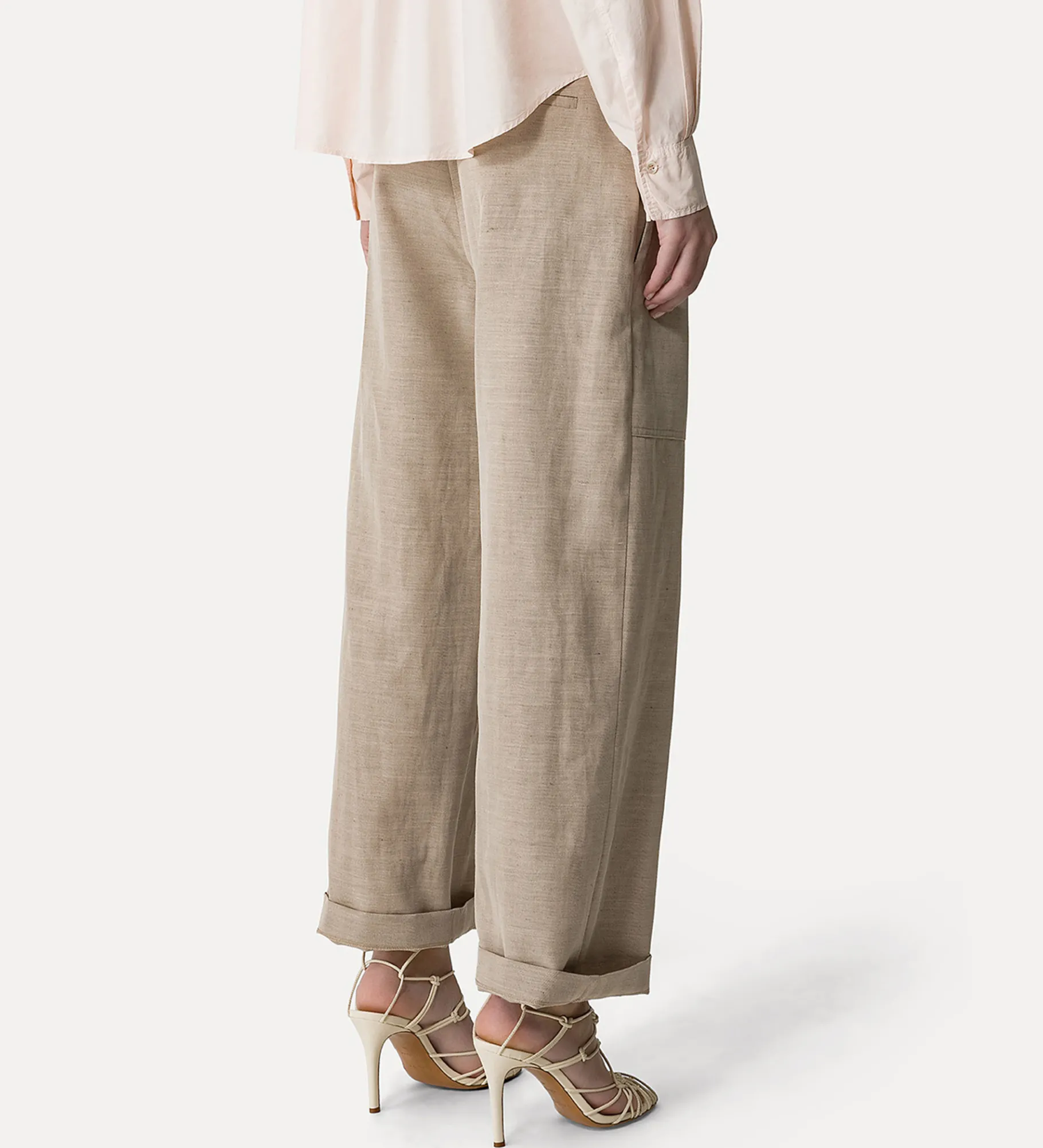 forte_forte cargo pants in a sandy–hued linen blend dune^ Pants