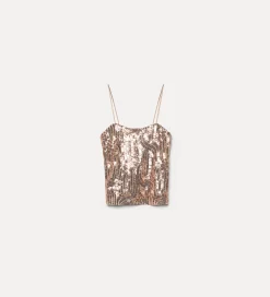forte_forte chic bralette in micro–sequins rose^ Tops