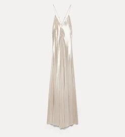 forte_forte chic dress in laminated jersey silver^ Dresses