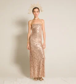 forte_forte chic dress in micro–sequins rose^ Dresses