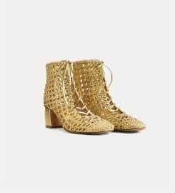 forte_forte chic hand–braided ankle boot warm gold^ Shoes