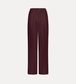 forte_forte chic high–rise trousers in habotai silk black orchid^ Pants