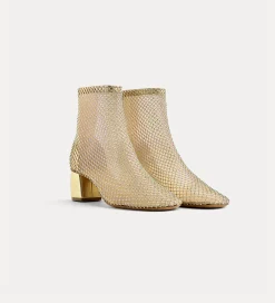 forte_forte chic mesh ankle boot with diamanté detailing nude^ Shoes