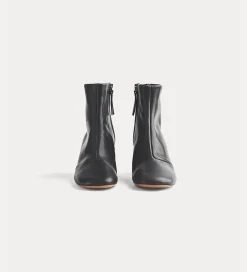 forte_forte chic nappa ankle boot set on a golden heel nero^ Shoes