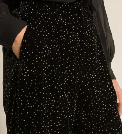 forte_forte chic velvet trousers with glitter polka dots nero^ Pants