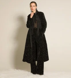 forte_forte chic velvet trousers with glitter polka dots nero^ Pants