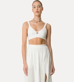 forte_forte cotton bralette bianco^ Beachwear And Lingerie