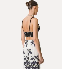 forte_forte cotton bralette with crystal embellishment noir^ Knitwear | Tops
