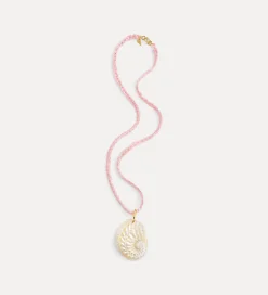 forte_forte crocheted necklace with seashells rose^ Jewels