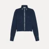 forte_forte cropped denim shirt indigo^ Shirts