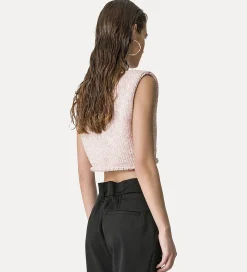 forte_forte cropped vest oyster^ Knitwear