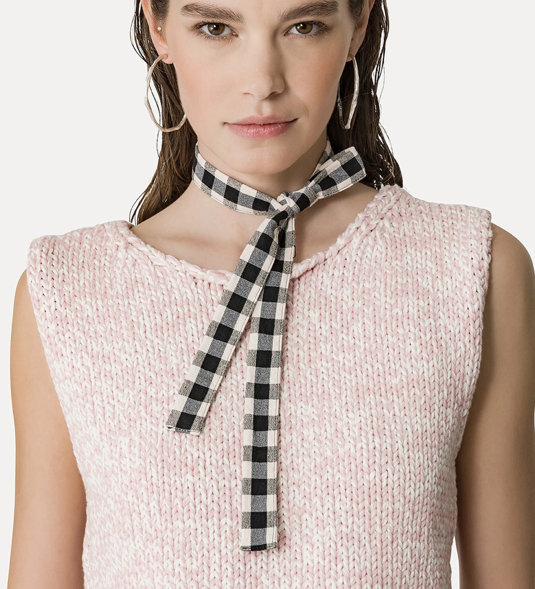 forte_forte cropped vest oyster^ Knitwear