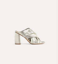 forte_forte crossover sandals with silver–tone heel silver^ Shoes