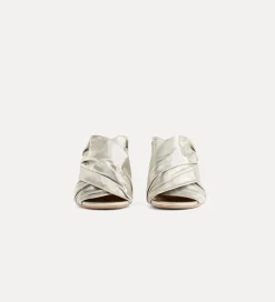 forte_forte crossover sandals with silver–tone heel silver^ Shoes