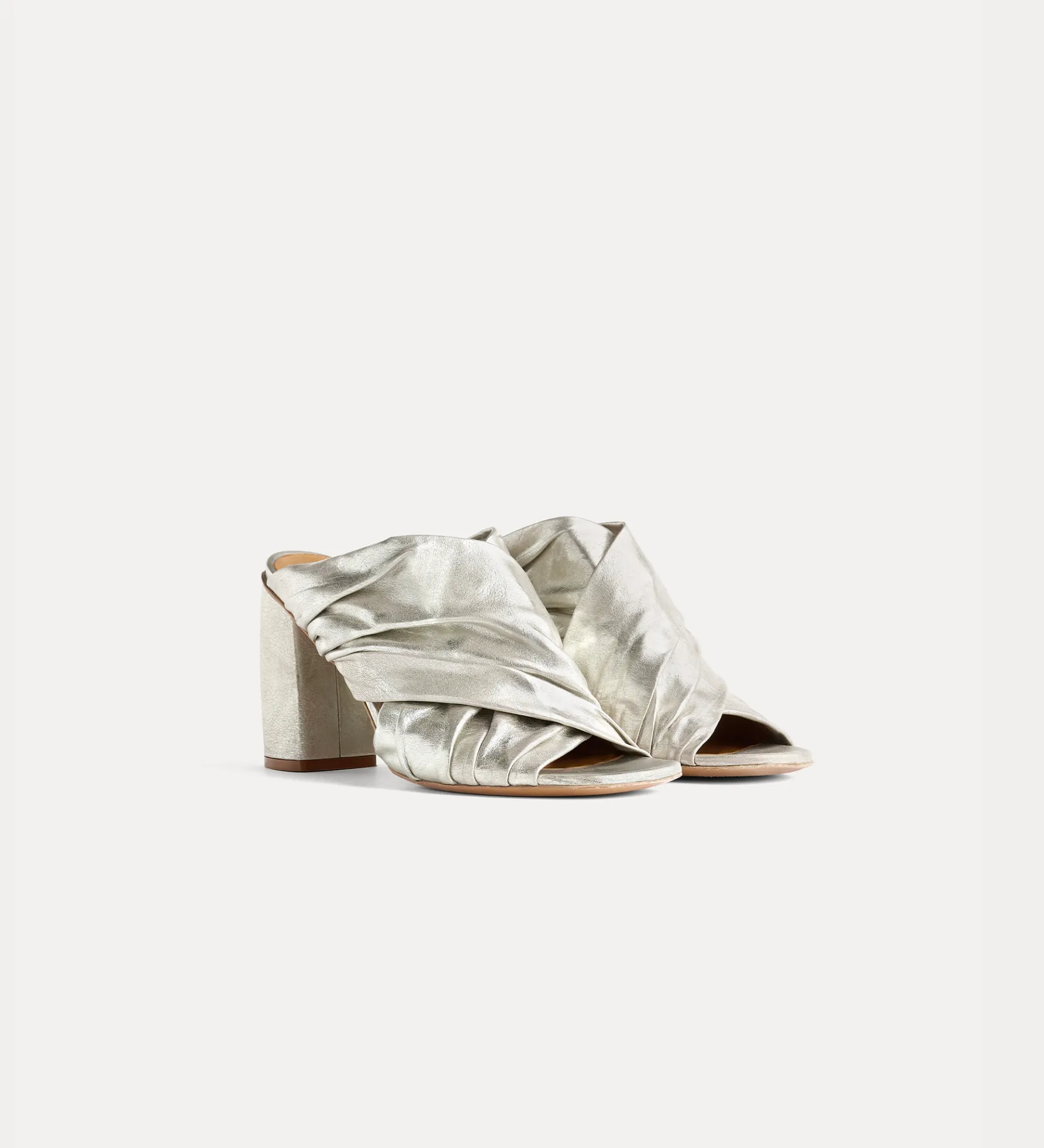 forte_forte crossover sandals with silver–tone heel silver^ Shoes