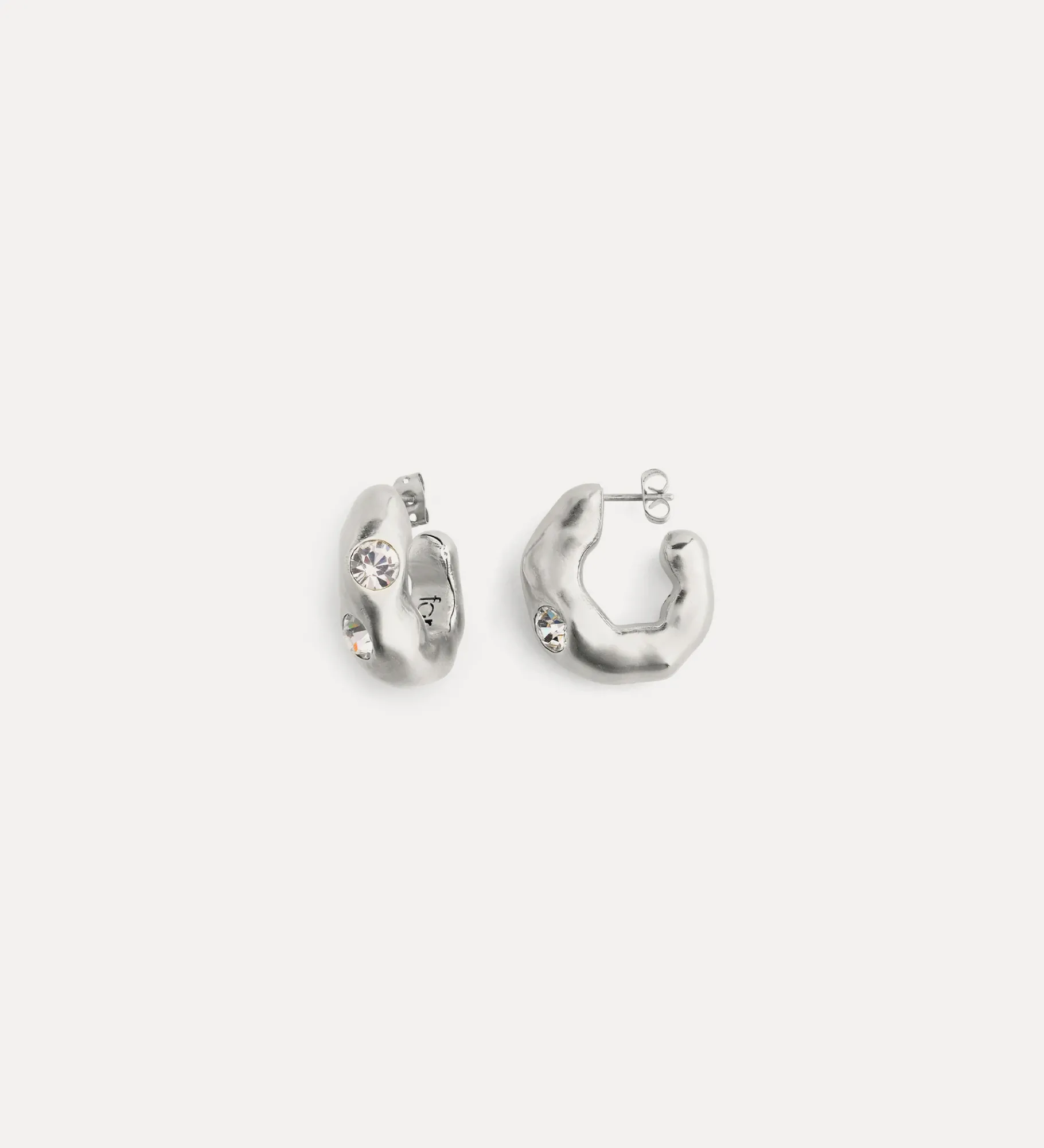 forte_forte dangling silver–tone earrings with diamanté detailing argento^ Jewels