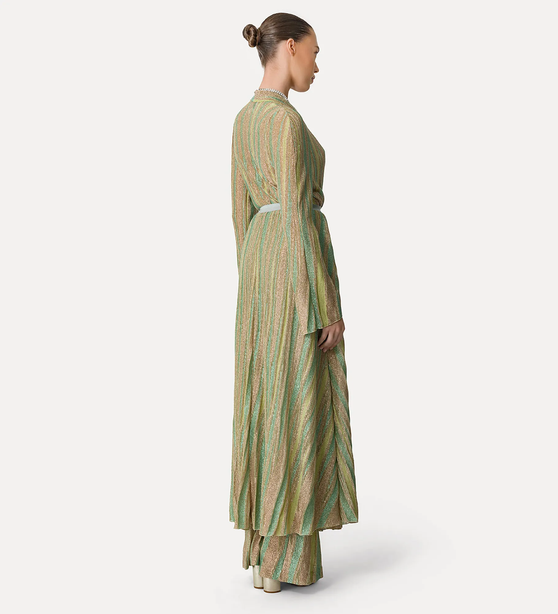 forte_forte dress in lurex–shot jersey with crossover front clorofilla^ Dresses