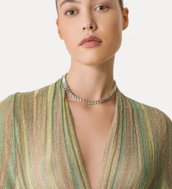forte_forte dress in lurex–shot jersey with crossover front clorofilla^ Dresses