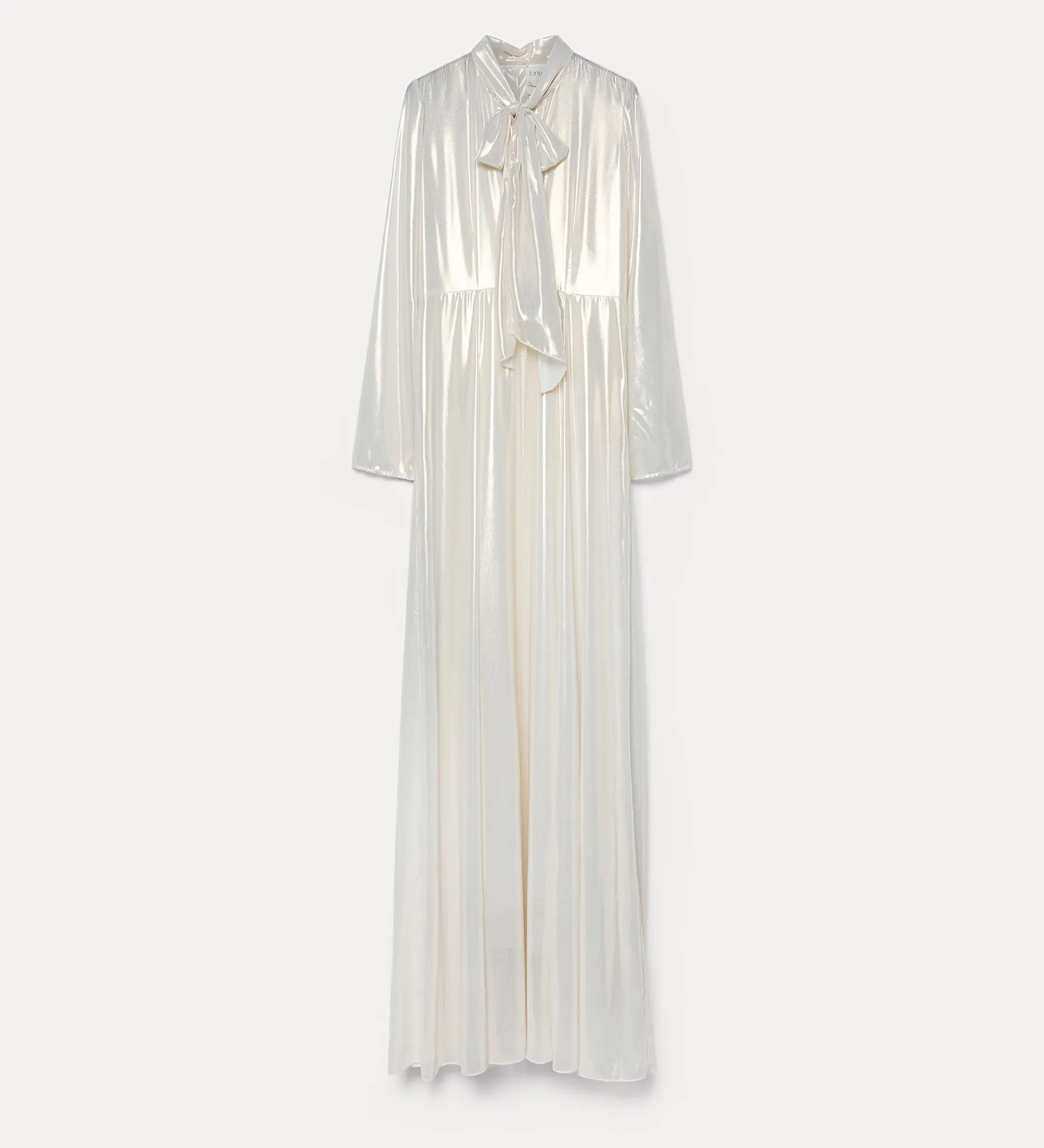 forte_forte dress with bow in laminated georgette light gold^ Dresses