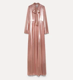 forte_forte dress with bow in laminated georgette rose^ Dresses