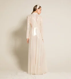 forte_forte dress with bow in laminated georgette light gold^ Dresses