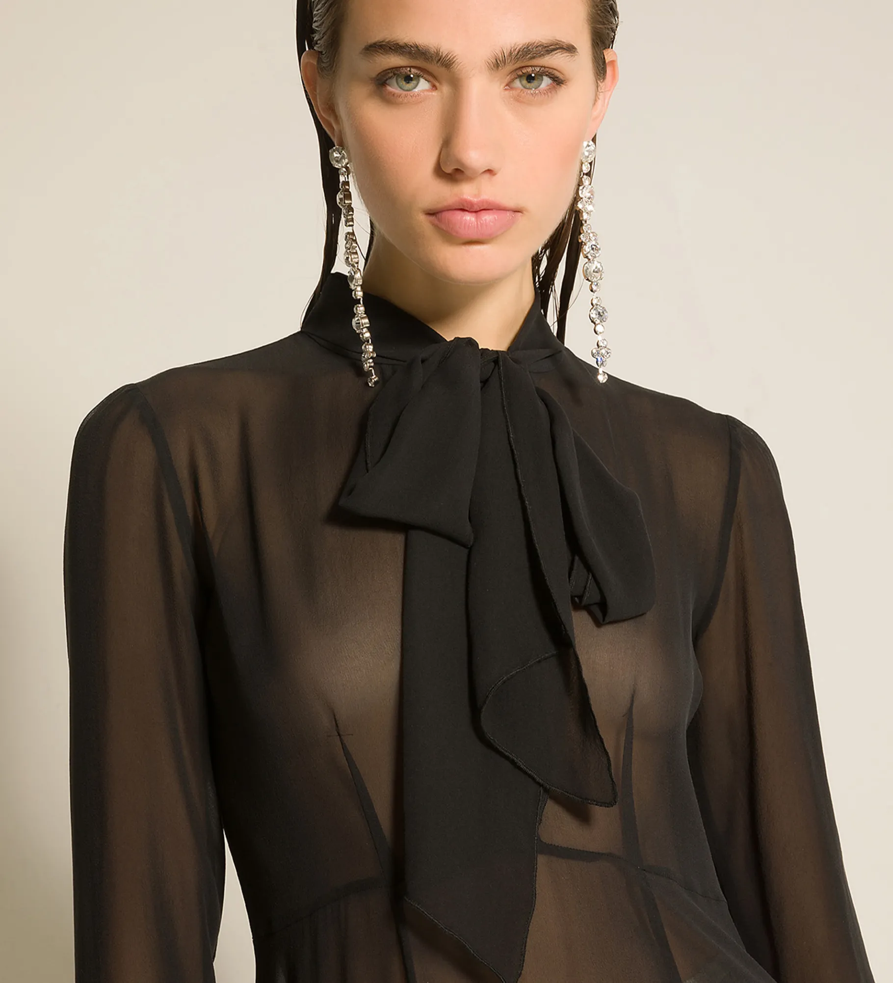 forte_forte dress with bow in silk georgette nero^ Dresses