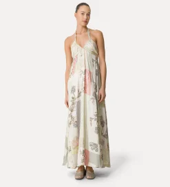 forte_forte dress with spaghetti straps in “the secret garden” print pattern pesco^ Dresses