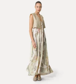 forte_forte dress with spaghetti straps in “the secret garden” print pattern pesco^ Dresses