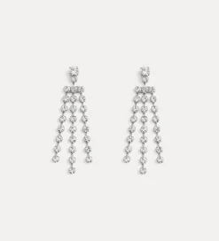 forte_forte drop earrings with crystals crystal^ Jewels