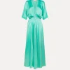 forte_forte elegant half–sleeve dress in light–blue breeze^ Dresses