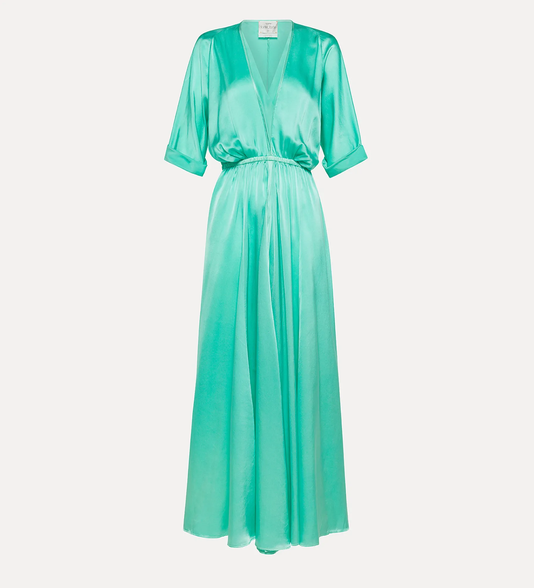 forte_forte elegant half–sleeve dress in light–blue breeze^ Dresses