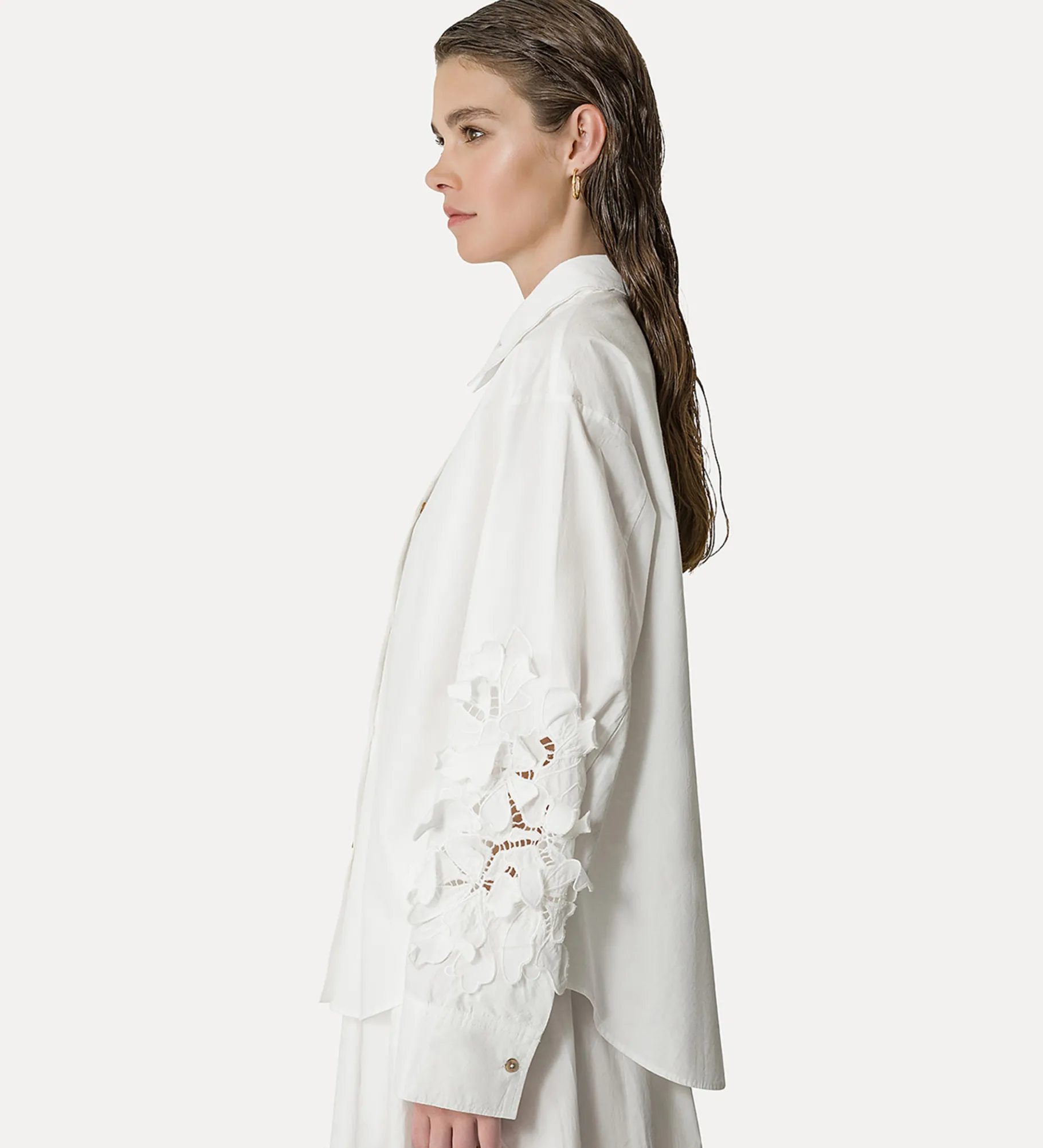 forte_forte embroidered cotton shirt bianco^ Shirts