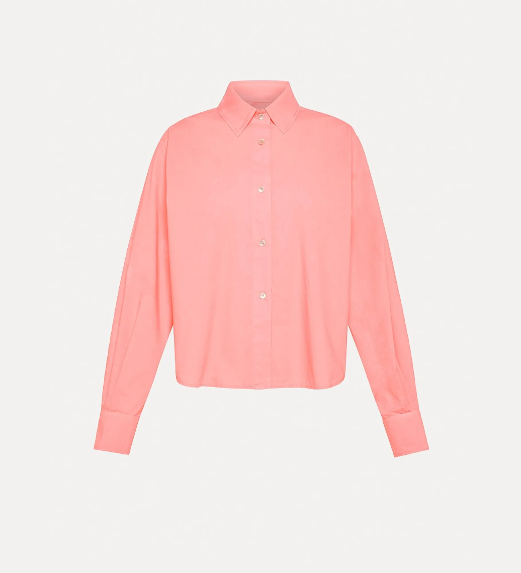 forte_forte essential boxy shirt in BCI cotton poplin pamplemousse^ Shirts