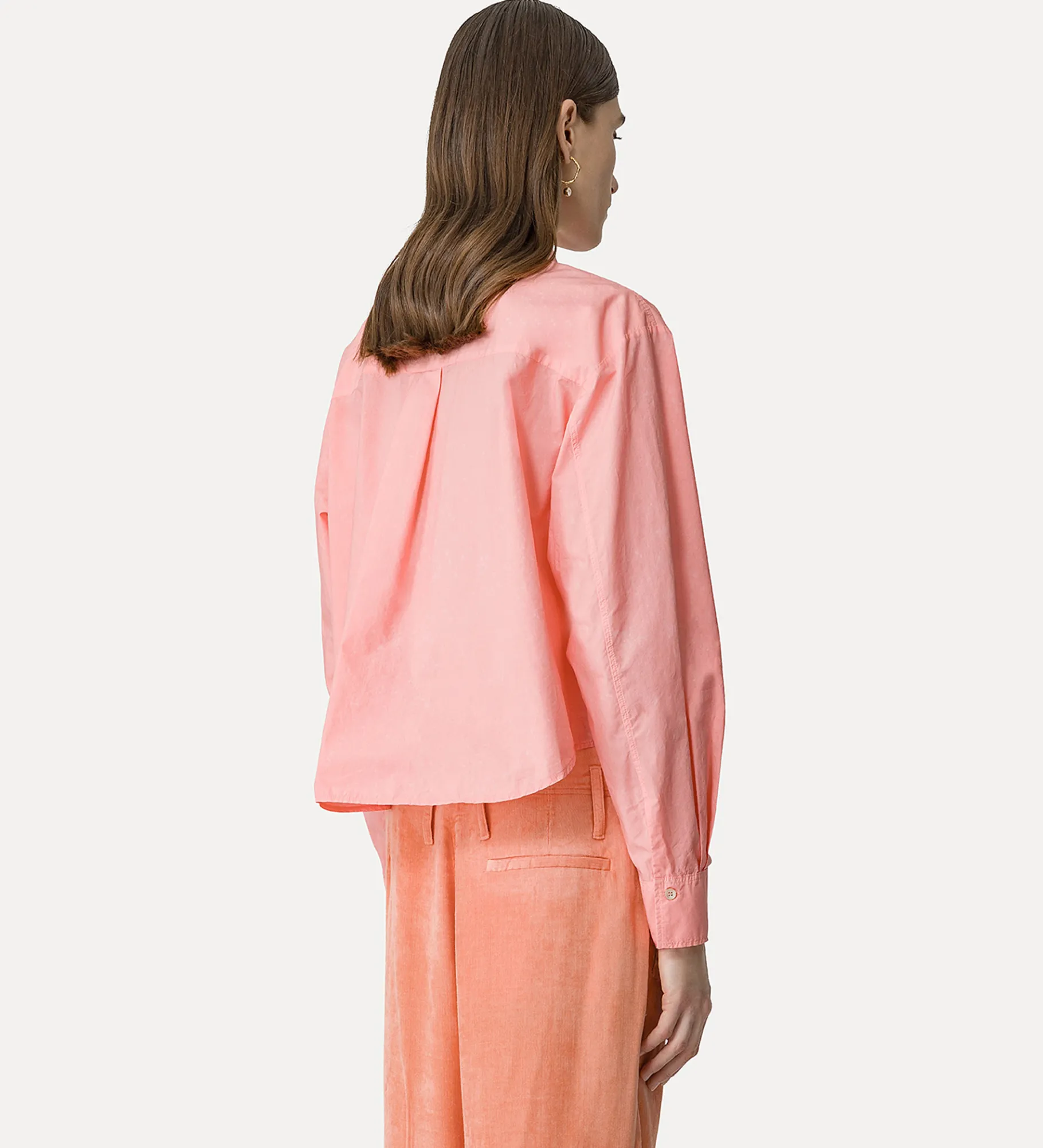 forte_forte essential boxy shirt in BCI cotton poplin pamplemousse^ Shirts